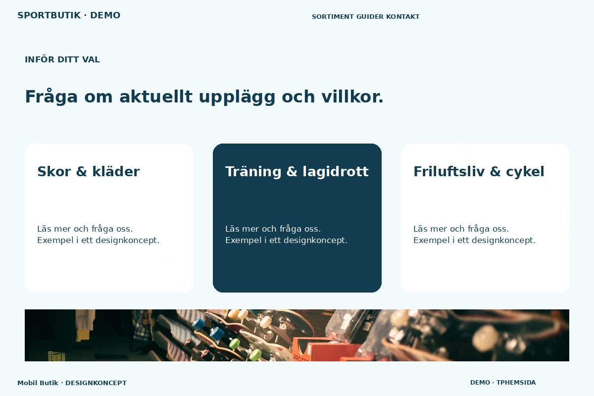 Mobil Butik – Alternativ & villkor för sportbutik