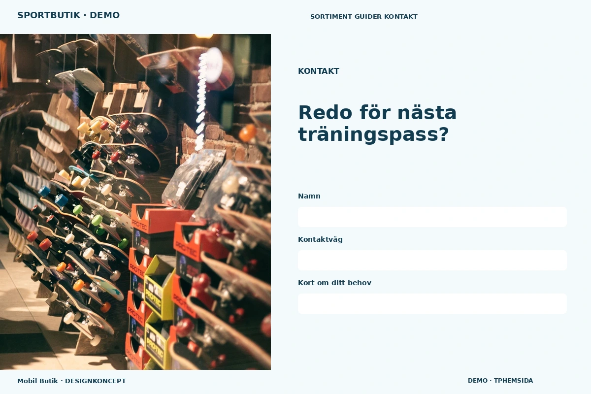 Mobil Butik – Kontakt för sportbutik