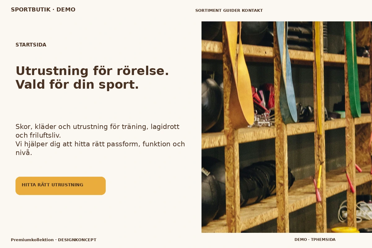 Premiumkollektion – Startsida för sportbutik