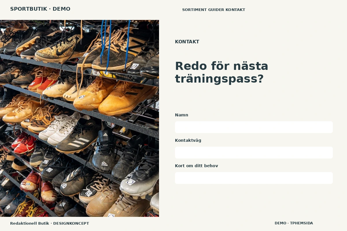 Redaktionell Butik – Kontakt för sportbutik