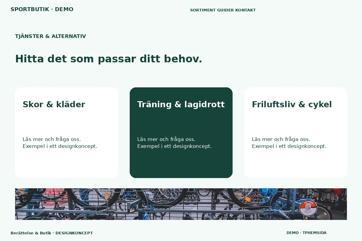 Berättelse & Butik – Tjänster & alternativ för sportbutik