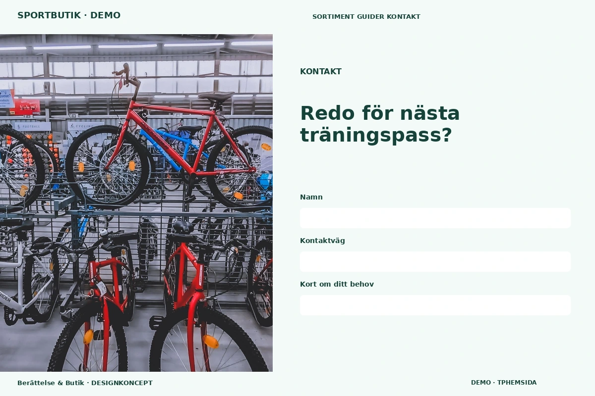 Berättelse & Butik – Kontakt för sportbutik