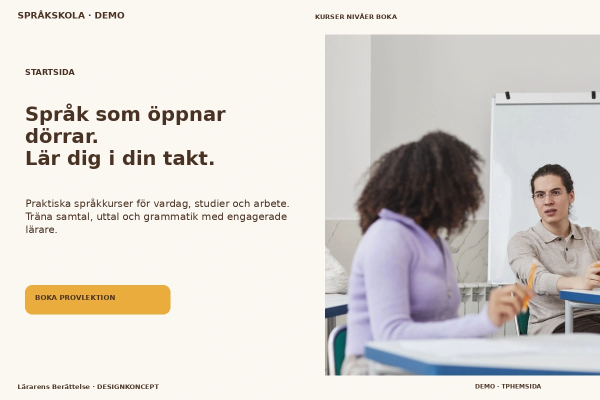 Lärarens Berättelse – Startsida för språkskola