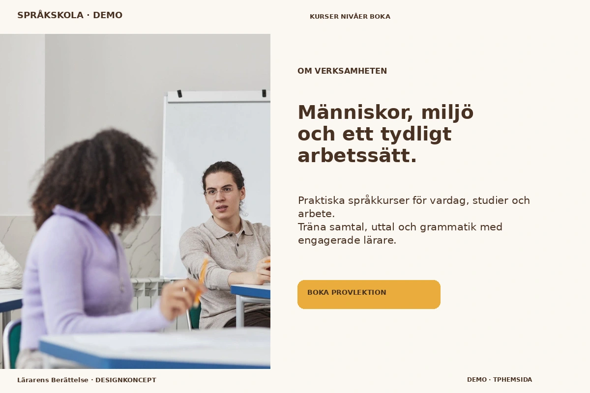 Lärarens Berättelse – Om verksamheten för språkskola