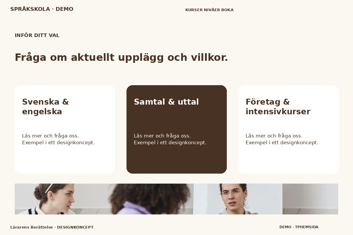 Lärarens Berättelse – Alternativ & villkor för språkskola