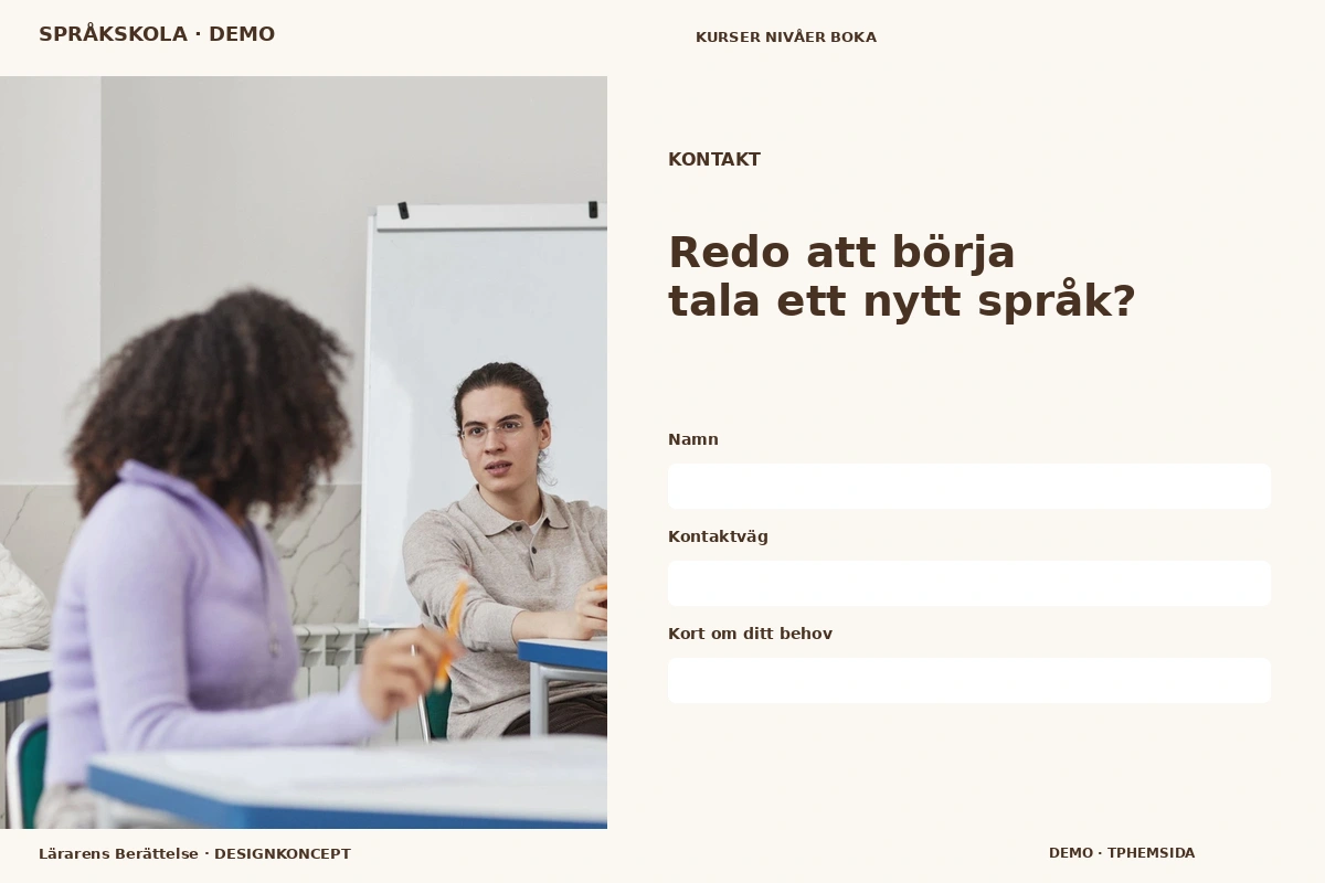 Lärarens Berättelse – Kontakt för språkskola