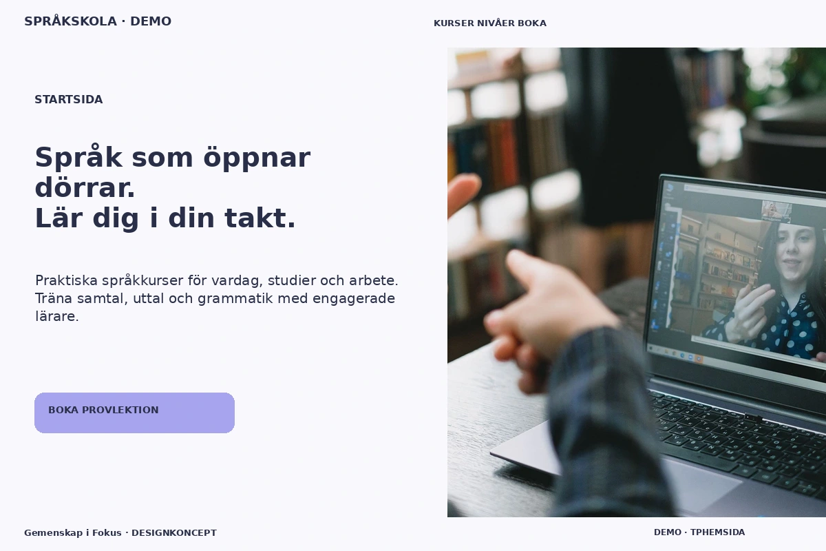 Gemenskap i Fokus – Startsida för språkskola