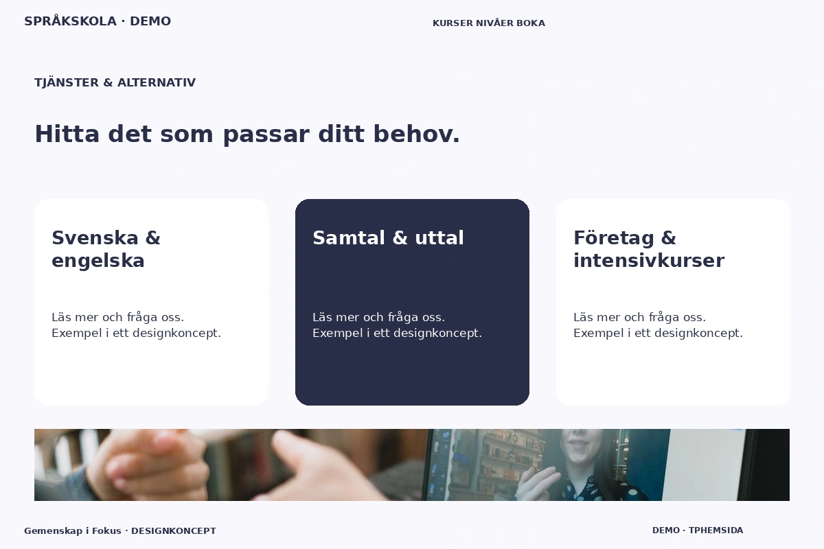 Gemenskap i Fokus – Tjänster & alternativ för språkskola