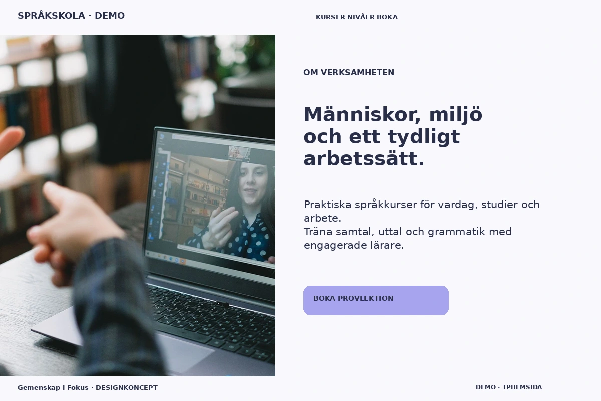Gemenskap i Fokus – Om verksamheten för språkskola