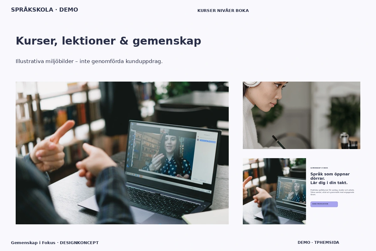 Gemenskap i Fokus – Kurser, lektioner & gemenskap för språkskola