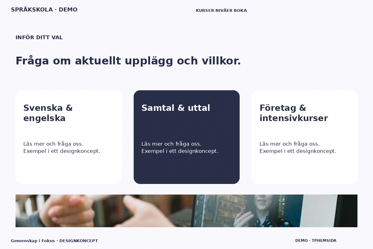 Gemenskap i Fokus – Alternativ & villkor för språkskola