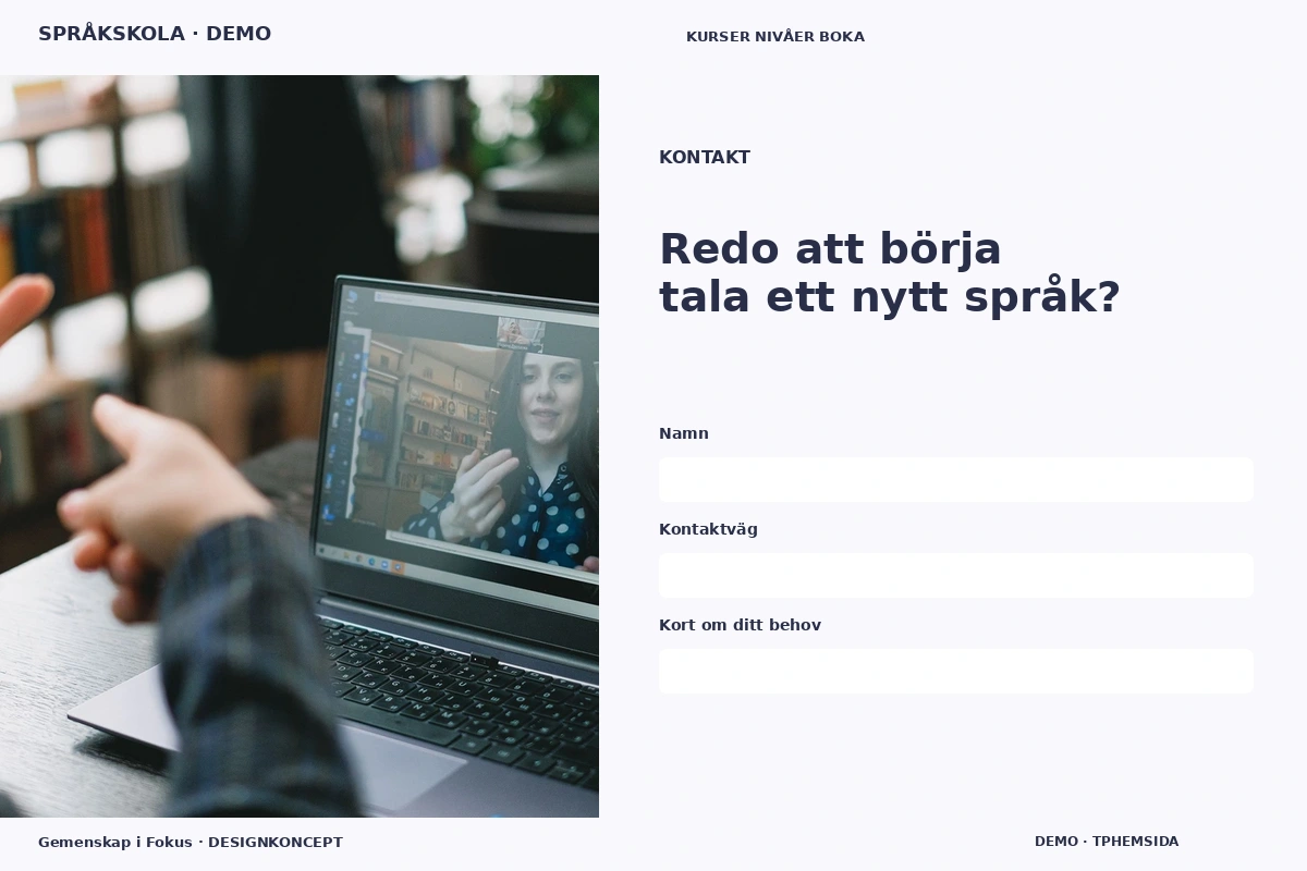 Gemenskap i Fokus – Kontakt för språkskola