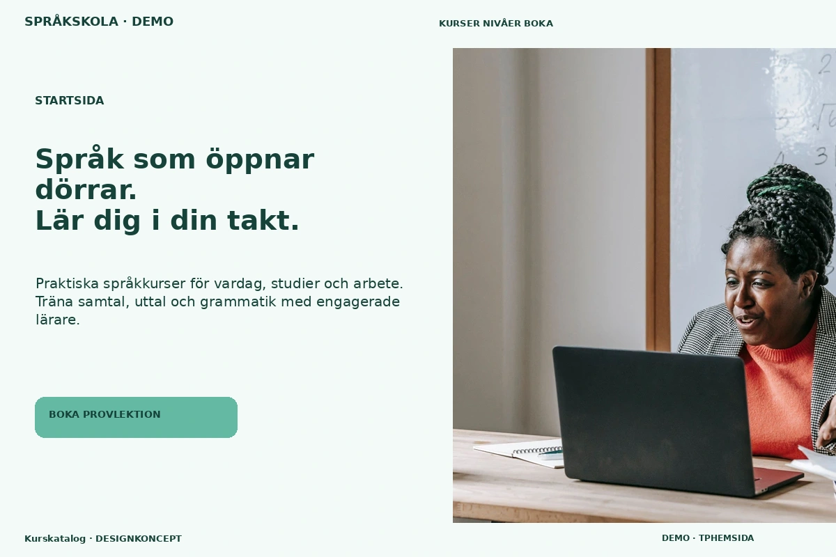 Kurskatalog – Startsida för språkskola