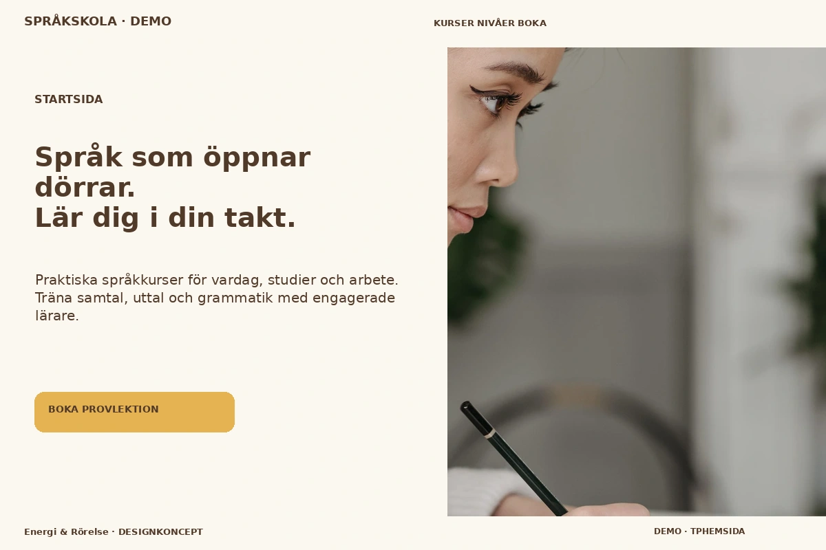 Energi & Rörelse – Startsida för språkskola