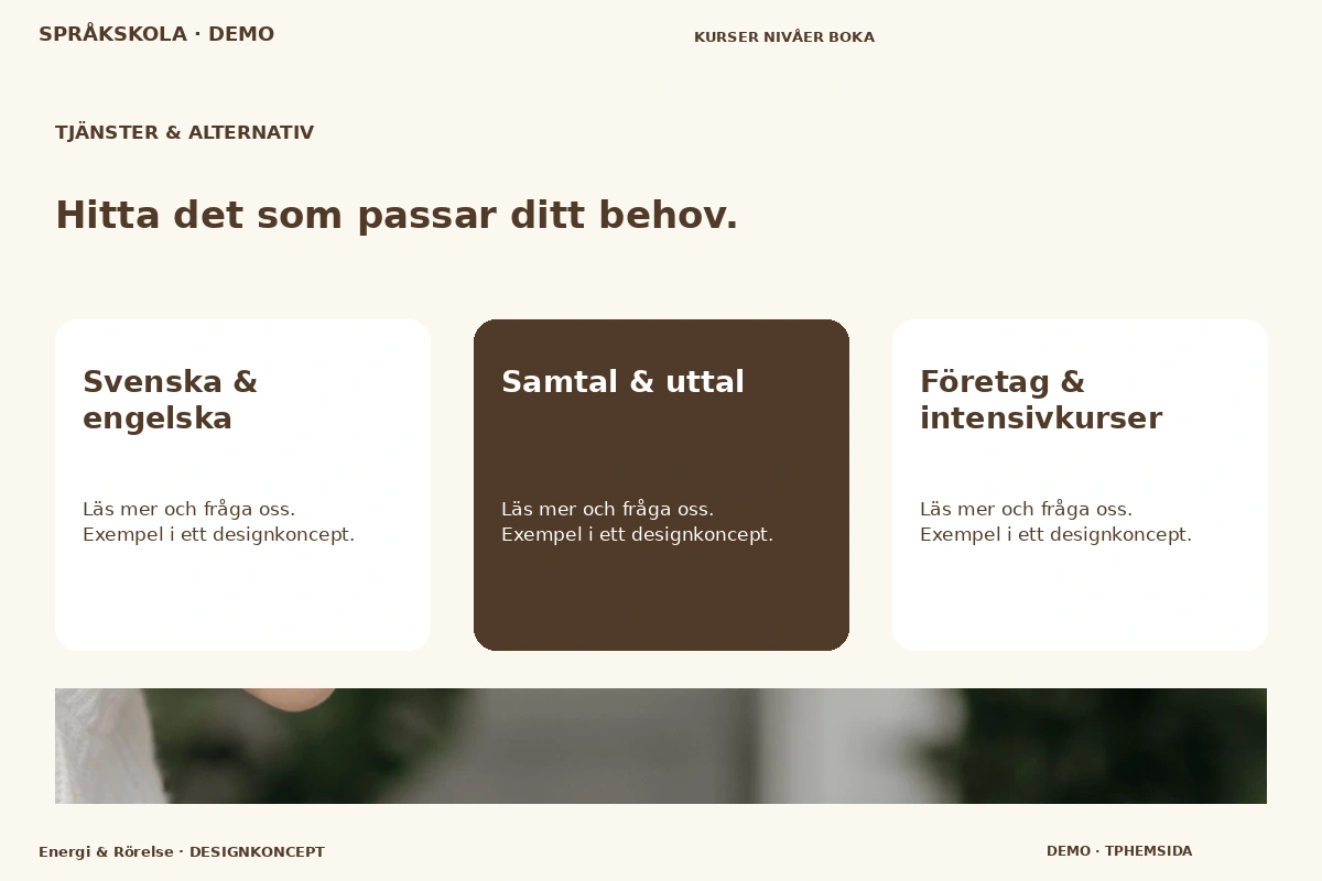 Energi & Rörelse – Tjänster & alternativ för språkskola