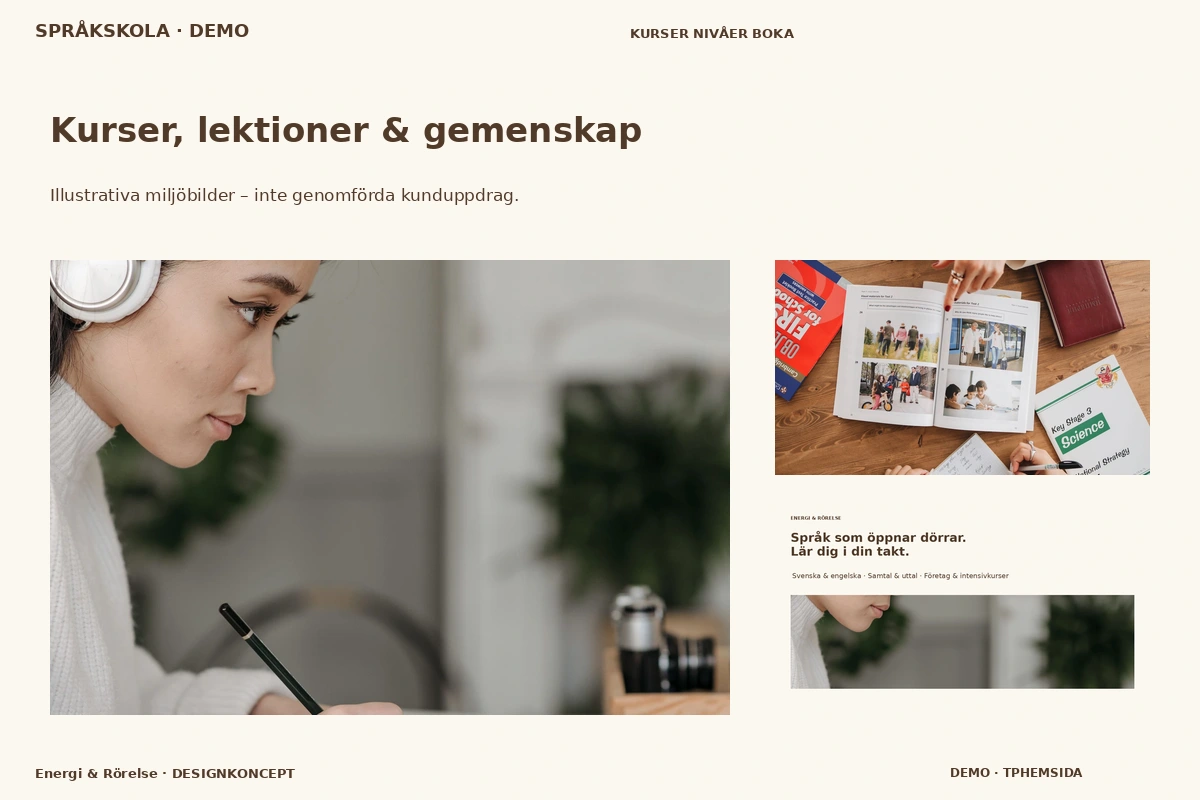 Energi & Rörelse – Kurser, lektioner & gemenskap för språkskola