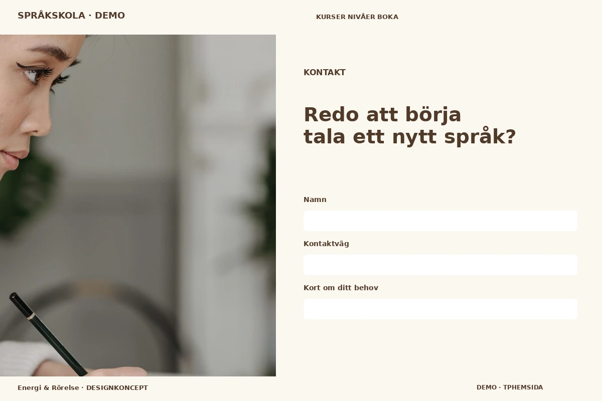 Energi & Rörelse – Kontakt för språkskola