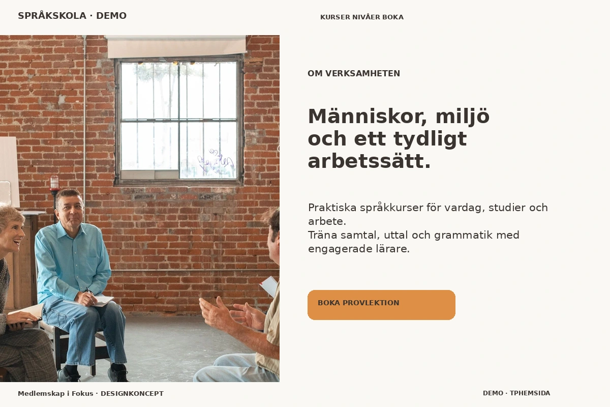 Medlemskap i Fokus – Om verksamheten för språkskola