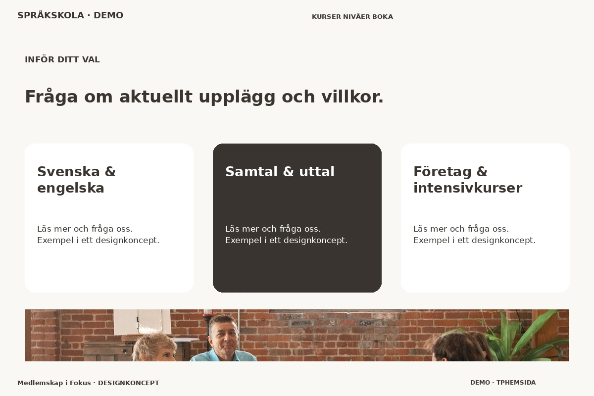 Medlemskap i Fokus – Alternativ & villkor för språkskola