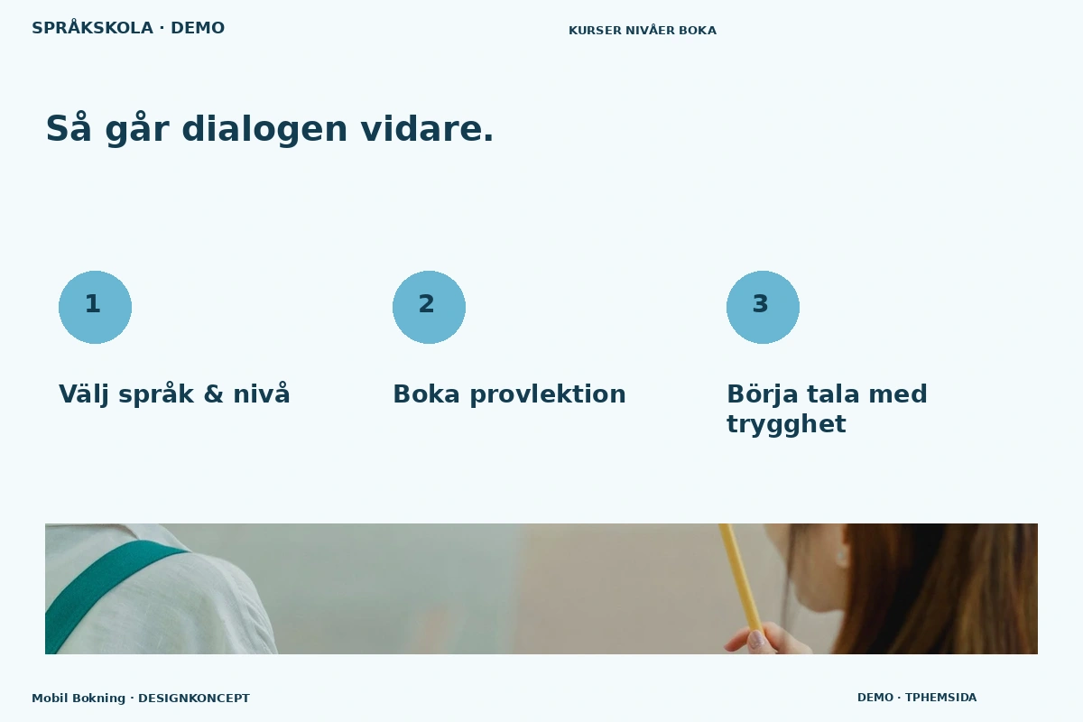 Mobil Bokning – Så fungerar dialogen för språkskola