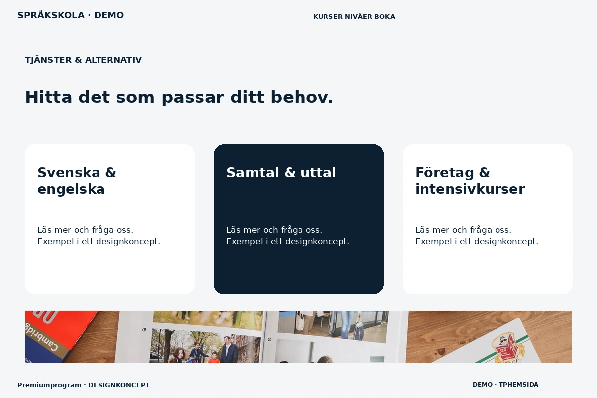 Premiumprogram – Tjänster & alternativ för språkskola