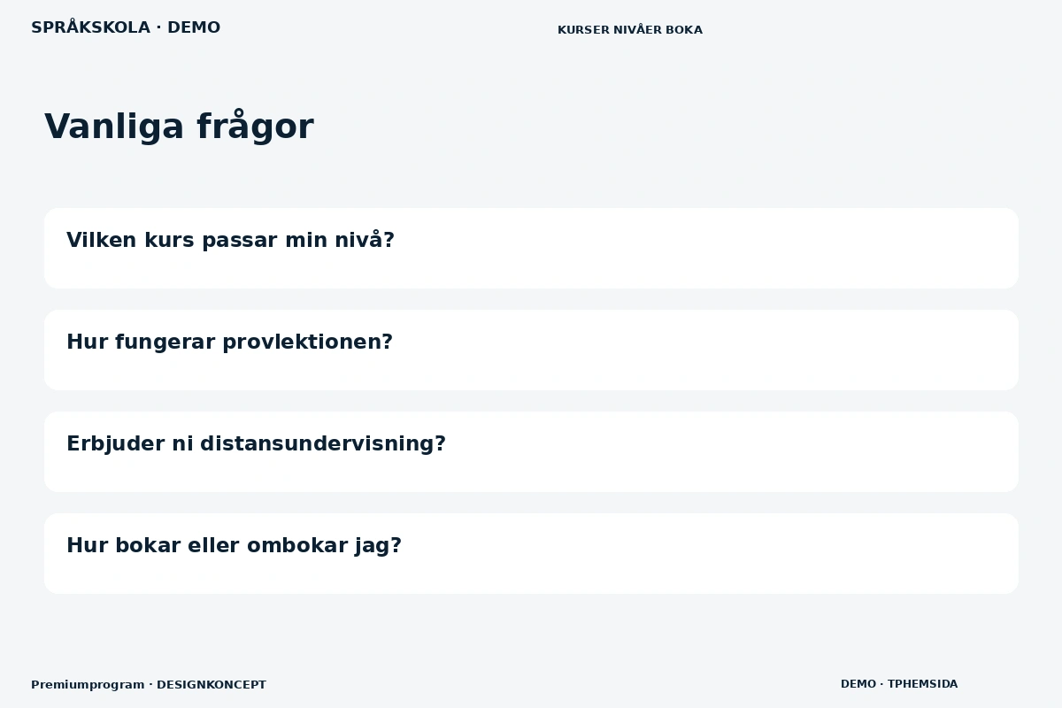 Premiumprogram – Vanliga frågor för språkskola