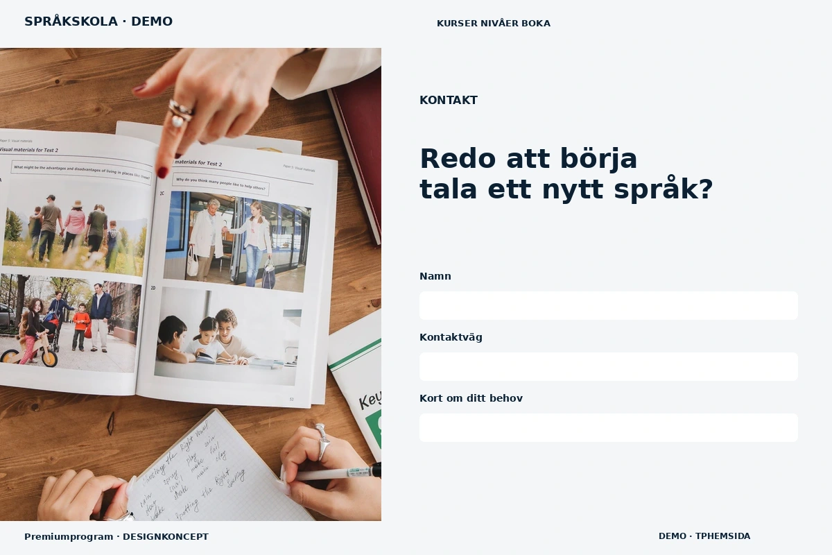 Premiumprogram – Kontakt för språkskola