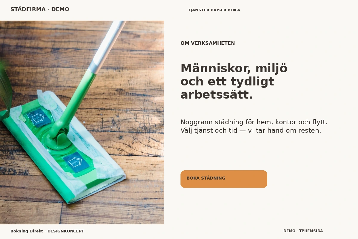 Bokning Direkt – Om verksamheten för städfirma