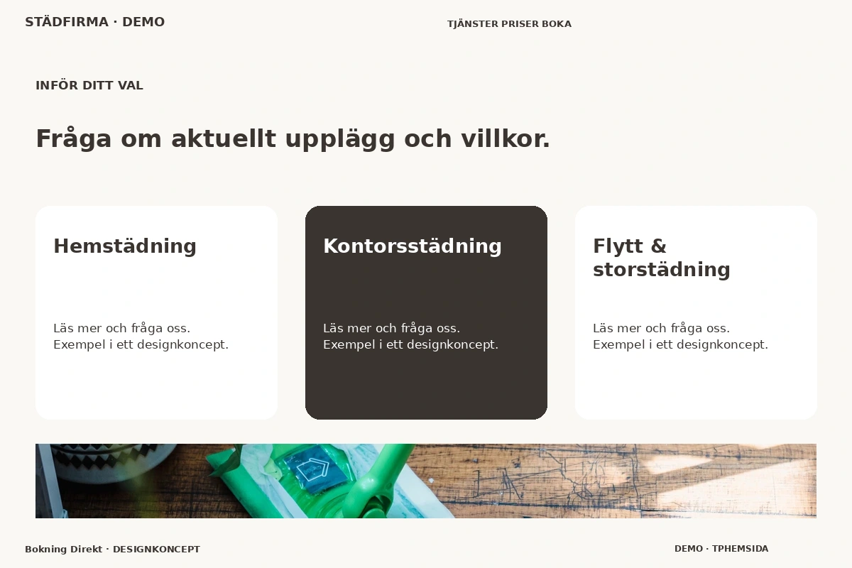 Bokning Direkt – Alternativ & villkor för städfirma