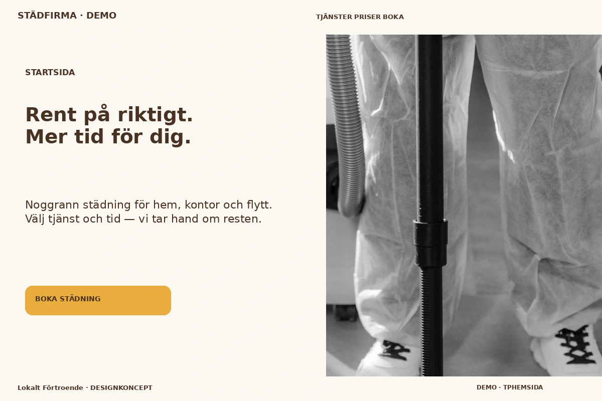 Lokalt Förtroende – Startsida för städfirma