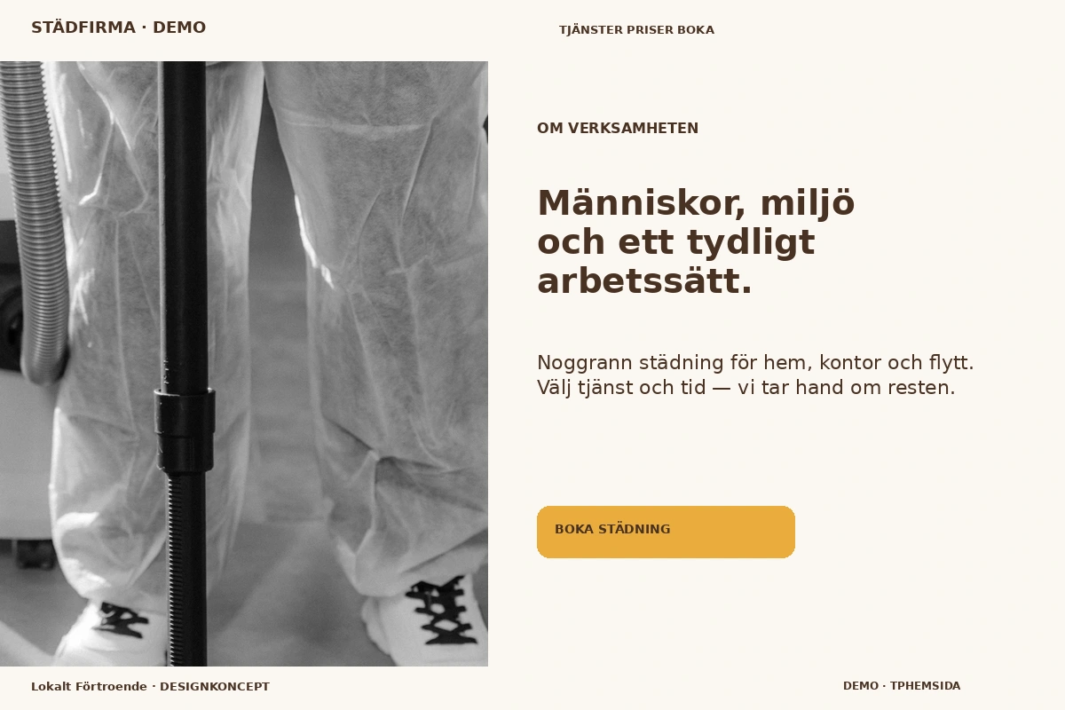 Lokalt Förtroende – Om verksamheten för städfirma
