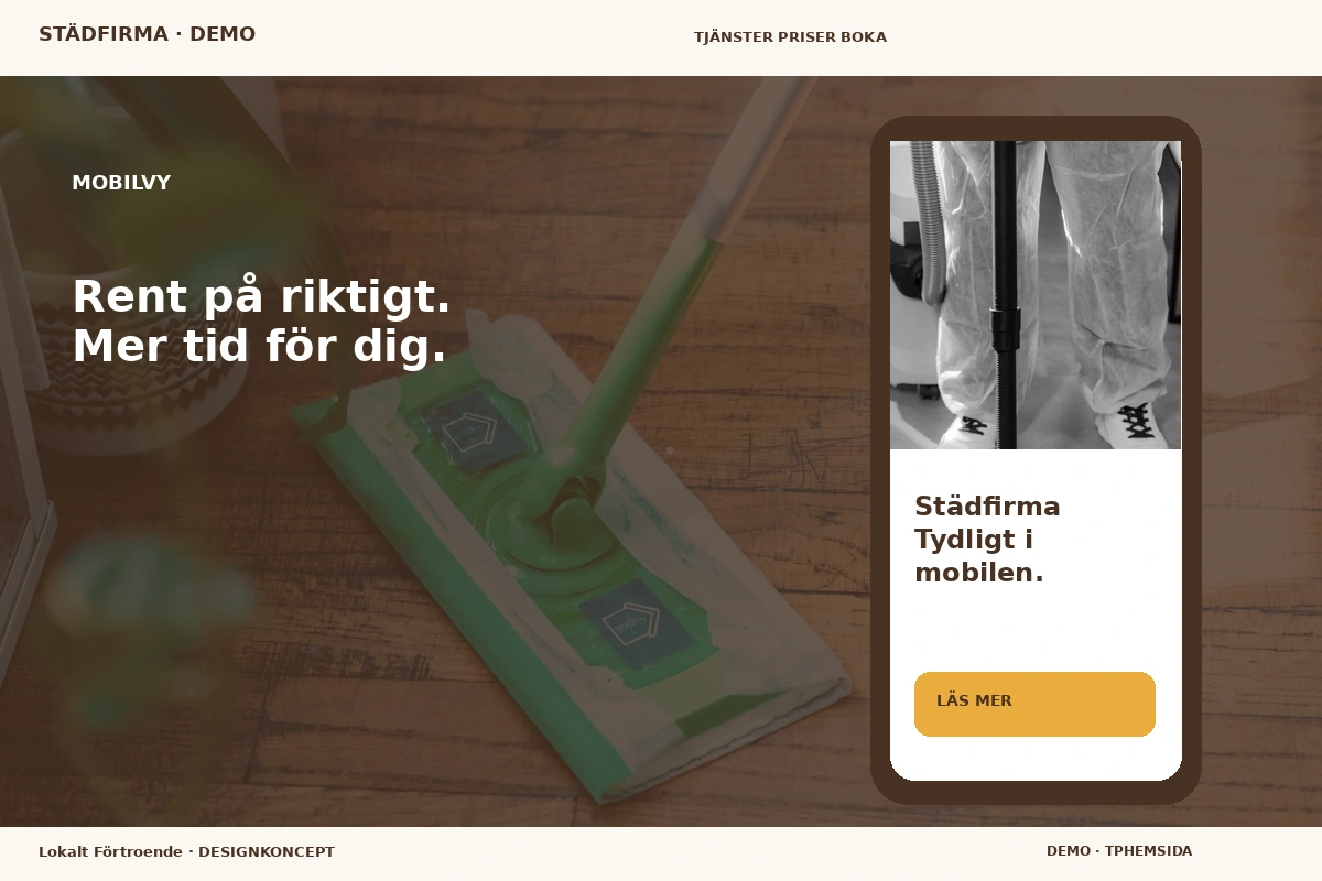 Lokalt Förtroende – Mobilvy för städfirma