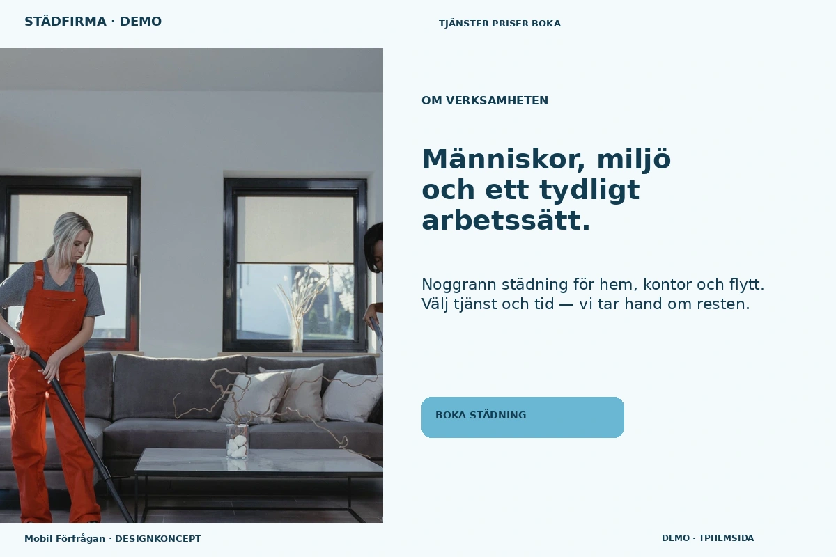 Mobil Förfrågan – Om verksamheten för städfirma