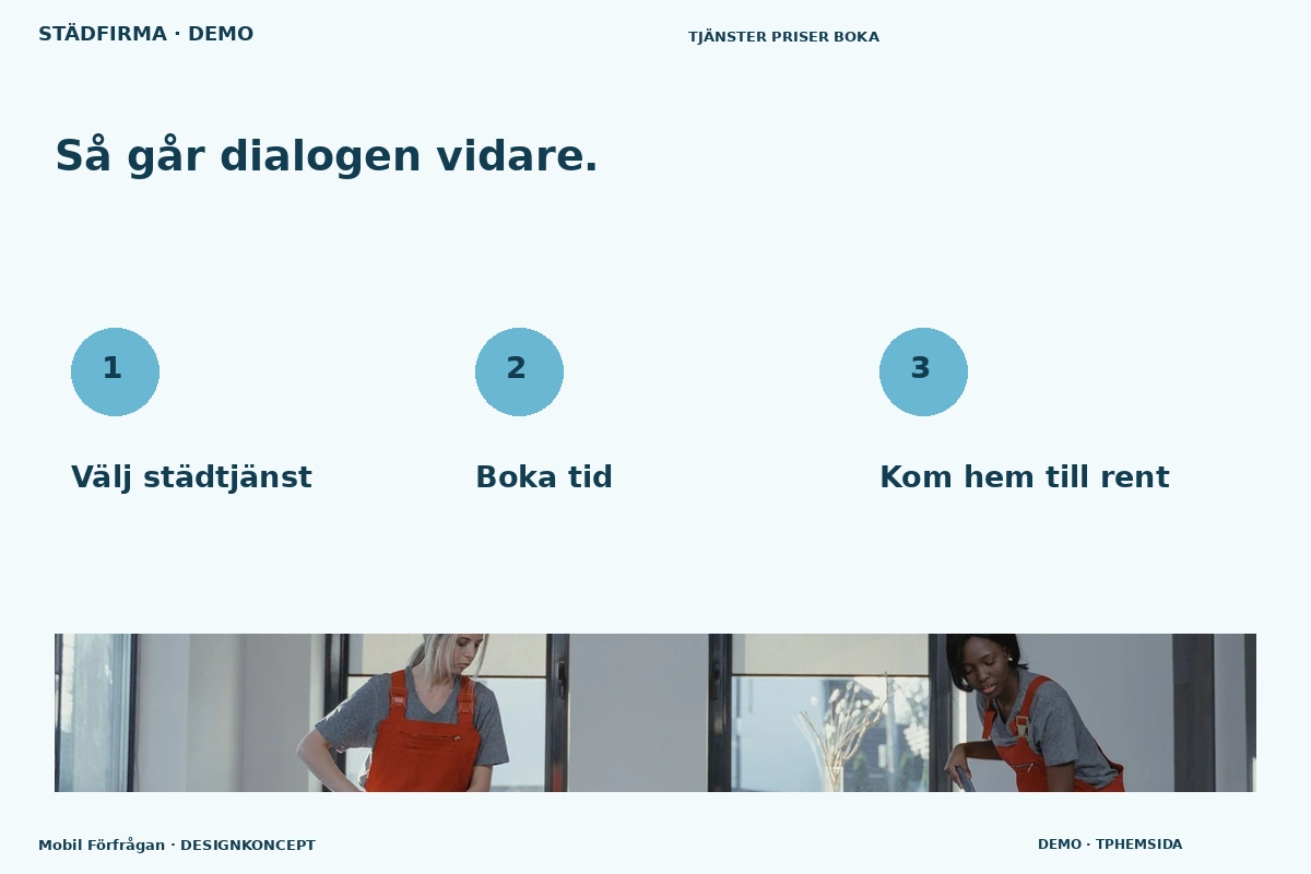 Mobil Förfrågan – Så fungerar dialogen för städfirma