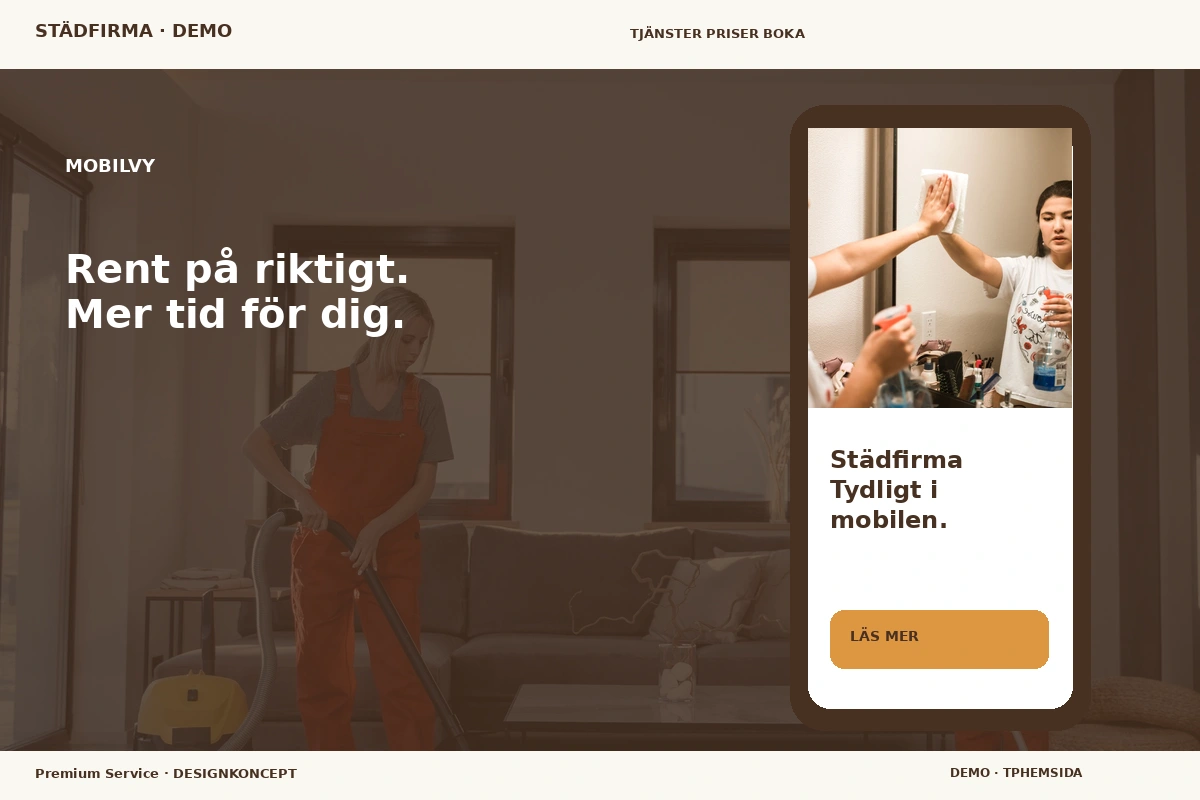 Premium Service – Mobilvy för städfirma