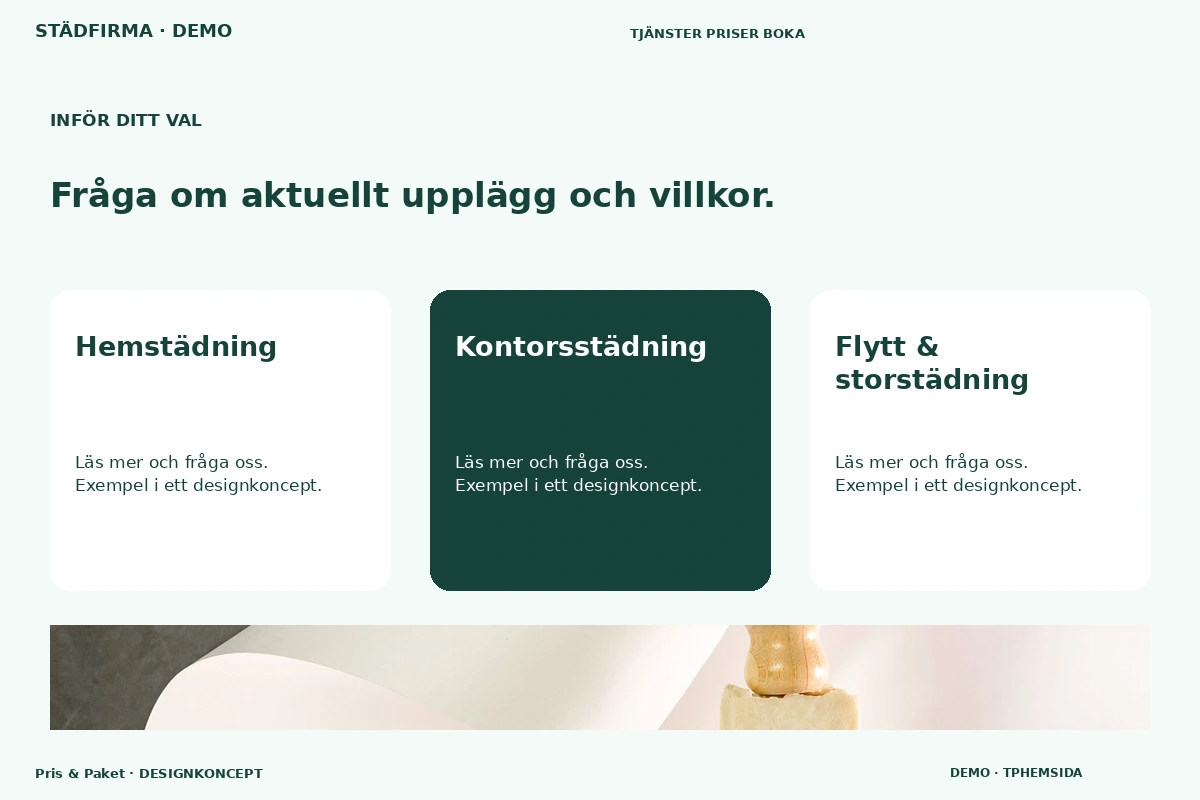Pris & Paket – Alternativ & villkor för städfirma