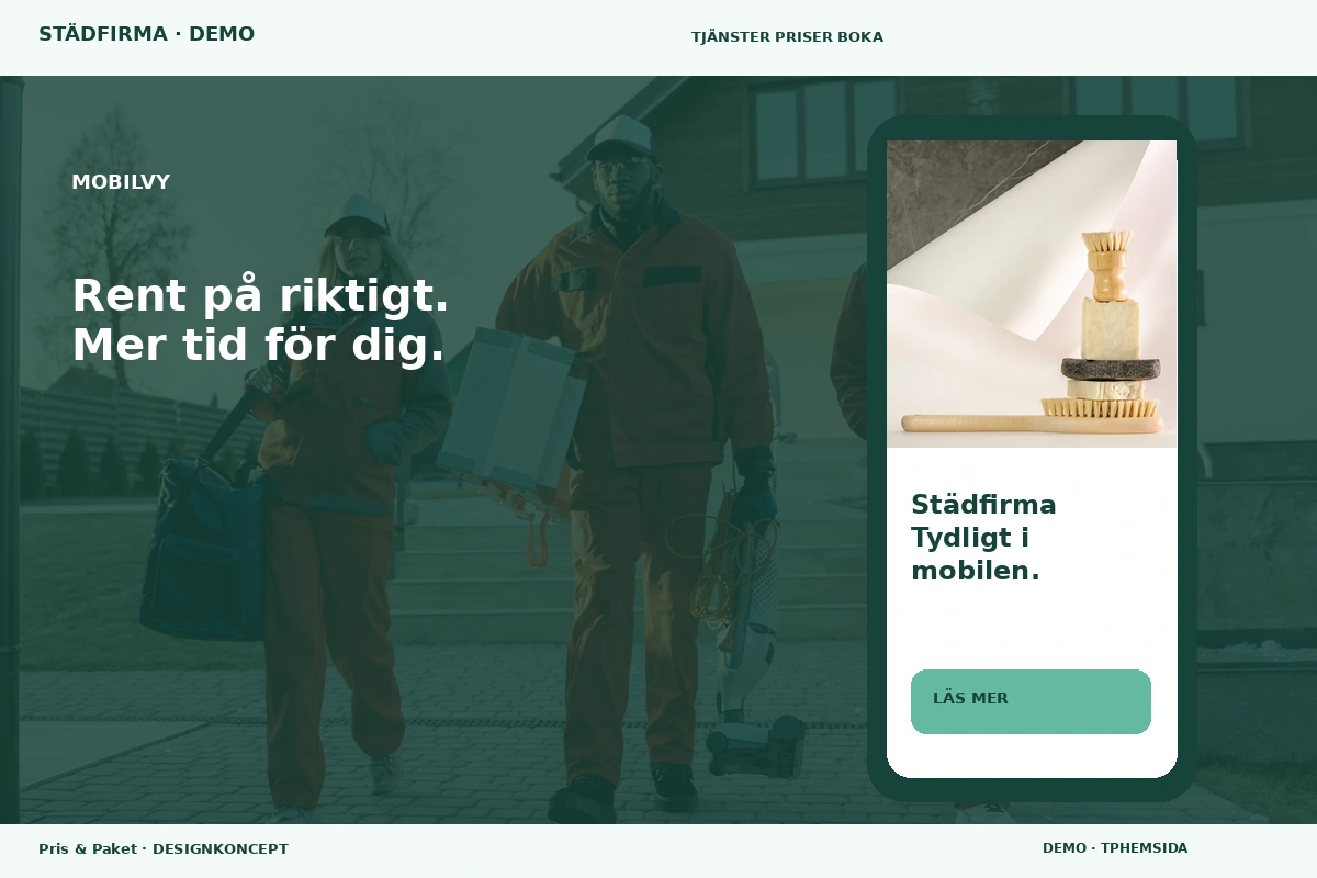Pris & Paket – Mobilvy för städfirma