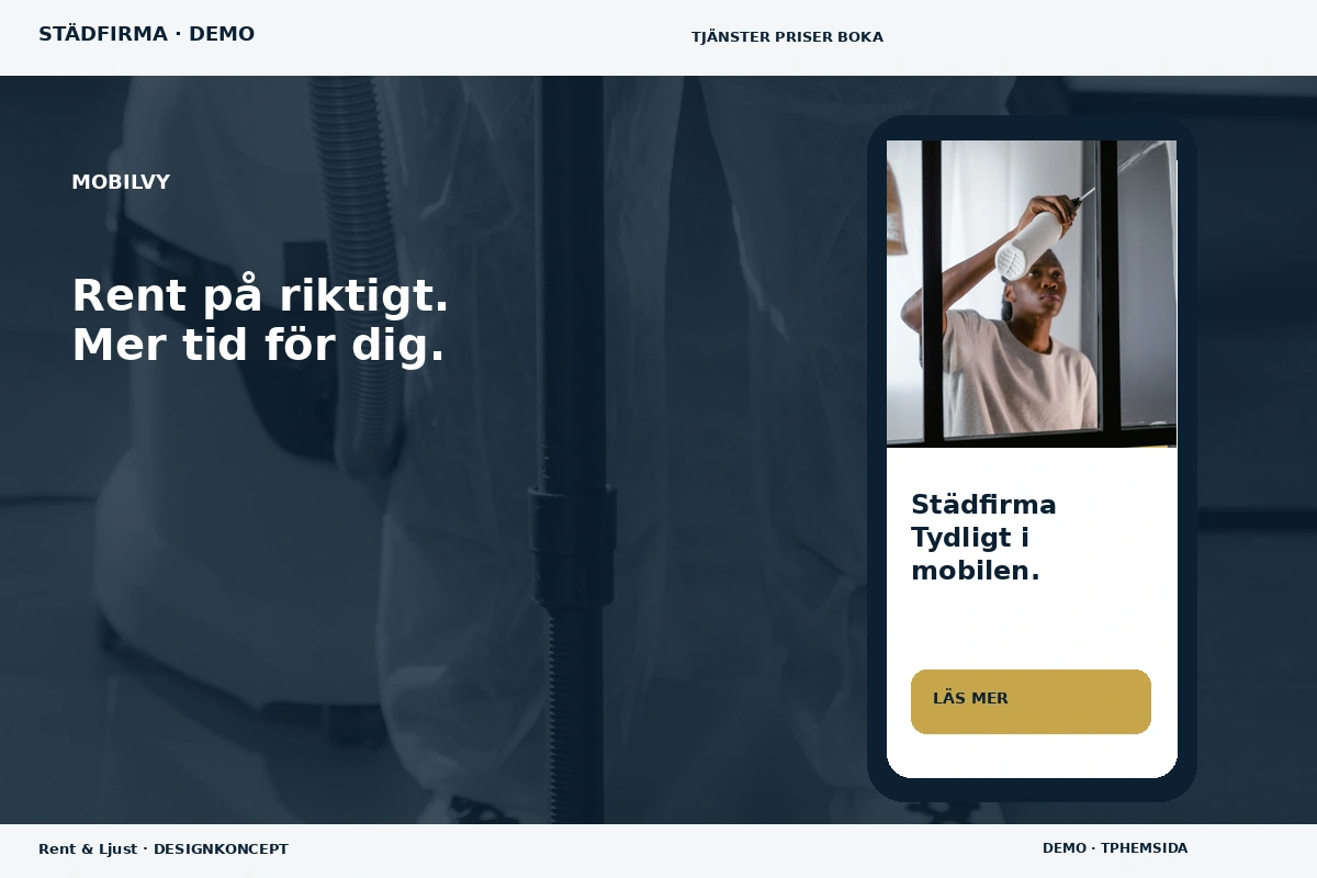 Rent & Ljust – Mobilvy för städfirma