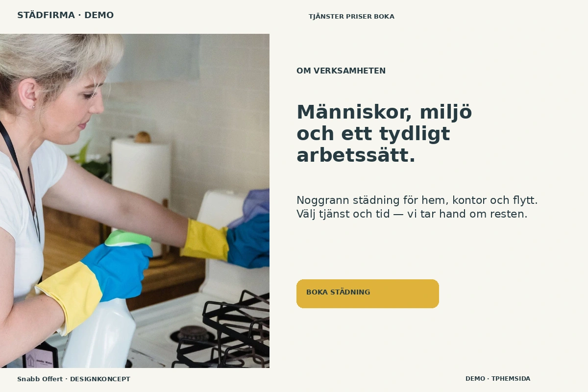 Snabb Offert – Om verksamheten för städfirma