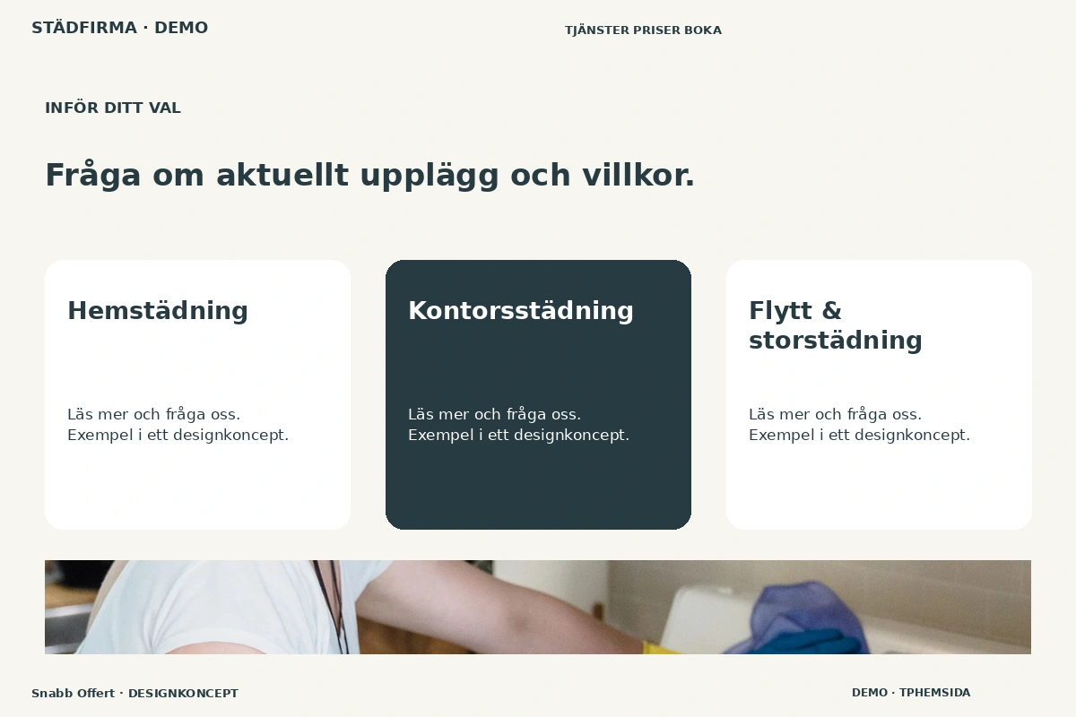 Snabb Offert – Alternativ & villkor för städfirma