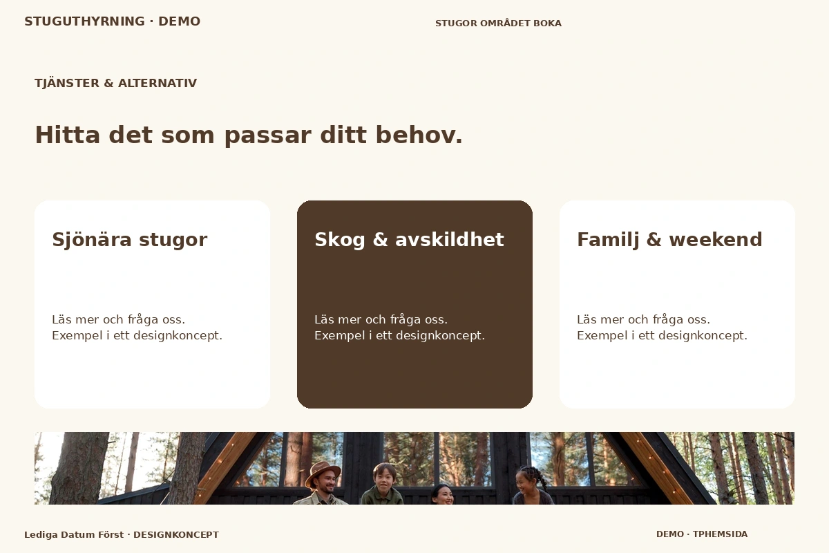 Lediga Datum Först – Tjänster & alternativ för stuguthyrning