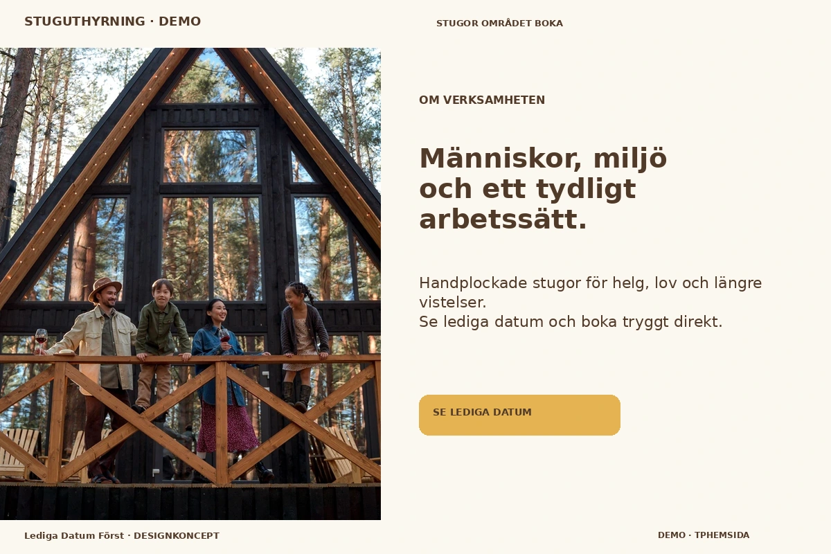 Lediga Datum Först – Om verksamheten för stuguthyrning