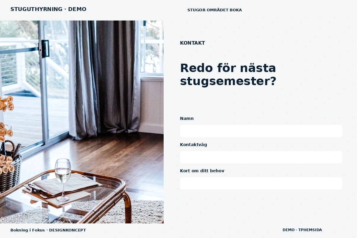 Bokning i Fokus – Kontakt för stuguthyrning