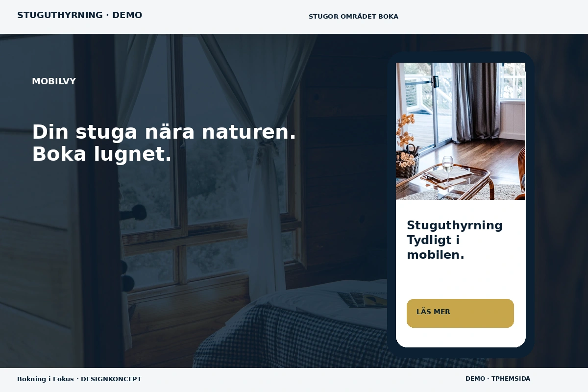 Bokning i Fokus – Mobilvy för stuguthyrning