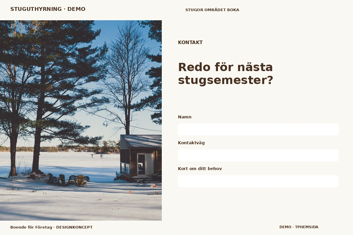 Boende för Företag – Kontakt för stuguthyrning