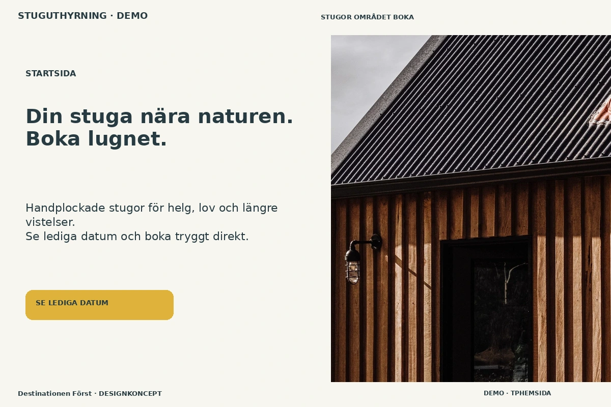 Destinationen Först – Startsida för stuguthyrning