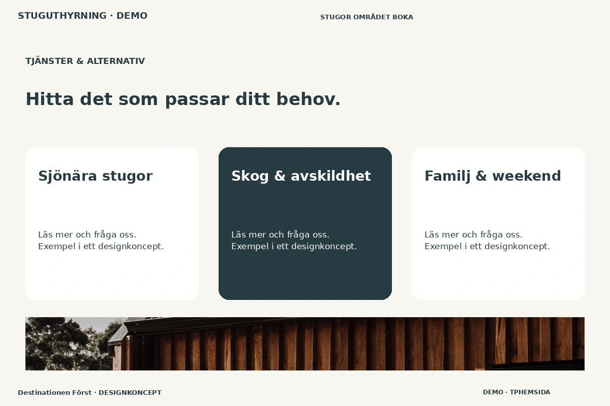 Destinationen Först – Tjänster & alternativ för stuguthyrning