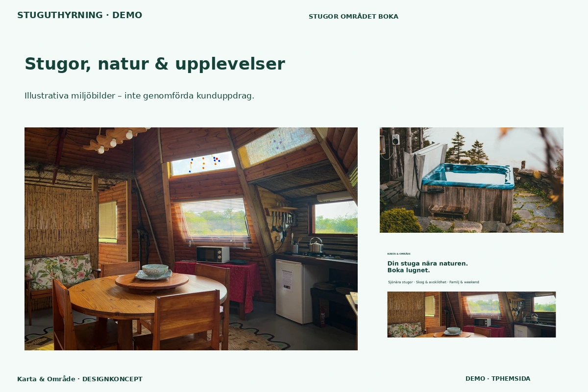 Karta & Område – Stugor, natur & upplevelser för stuguthyrning