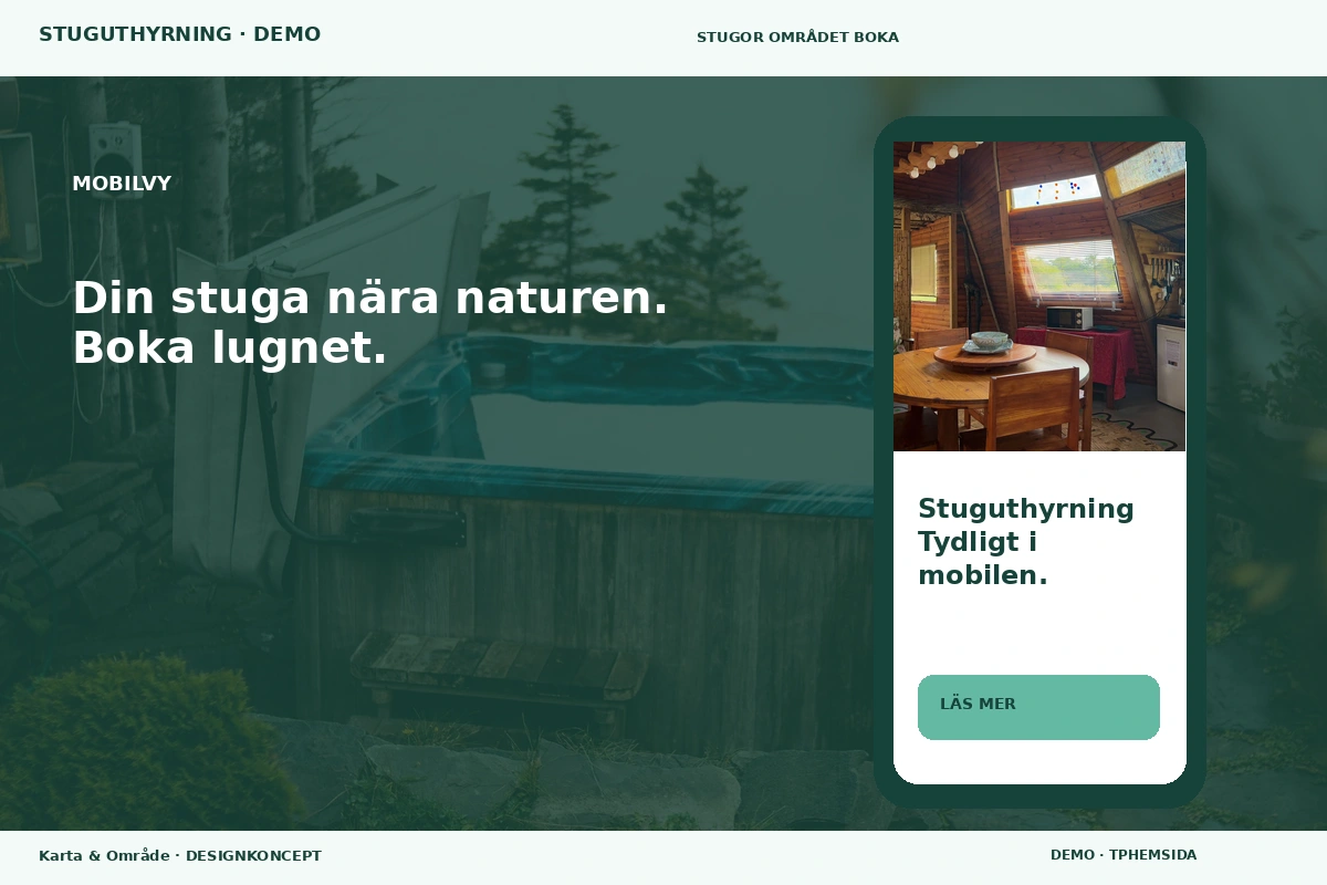 Karta & Område – Mobilvy för stuguthyrning