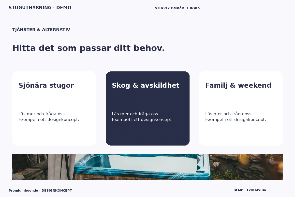Premiumboende – Tjänster & alternativ för stuguthyrning